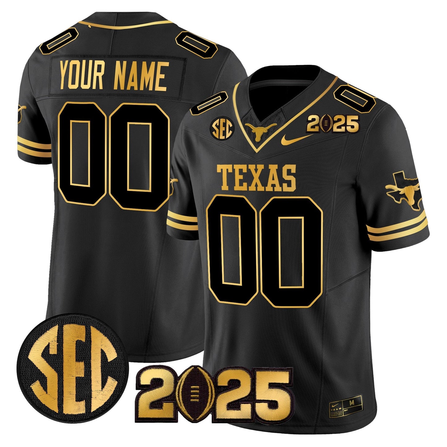 TEX 2025 CFP Final Gold Patch Vapor Limited Custom Jersey - All Stitched