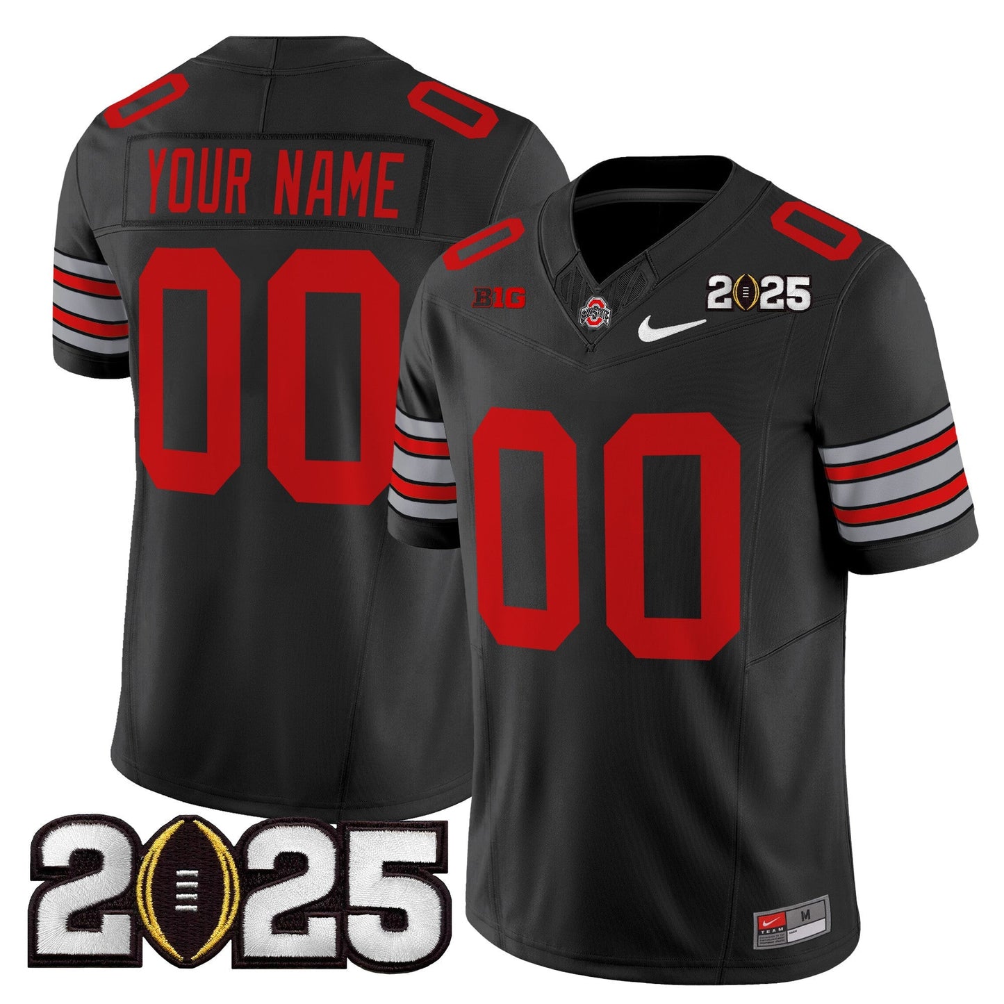 OSU 'Heritage Stripe' 2025 CFP Final Patch Vapor Limited Custom Jersey - All Stitched