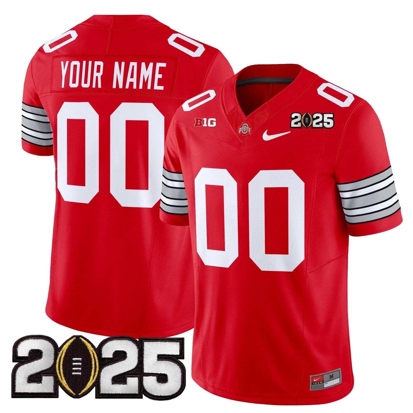 OSU 'Heritage Stripe' 2025 CFP Final Patch Vapor Limited Custom Jersey - All Stitched