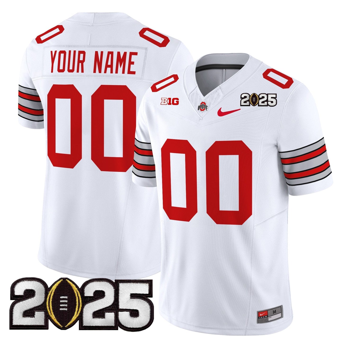 OSU 'Heritage Stripe' 2025 CFP Final Patch Vapor Limited Custom Jersey - All Stitched