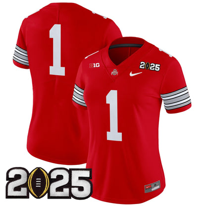 Women's OSU 'Heritage Stripe' 2025 CFP Final Patch Vapor Limited Jersey - All Stitched