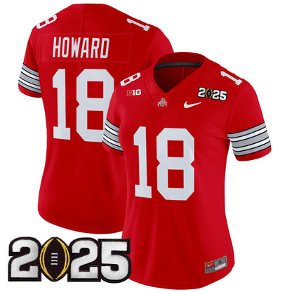 Women's Ohio State Buckeyes 'Heritage Stripe' 2025 CFP Final Patch Vapor Limited Jersey - All Stitched