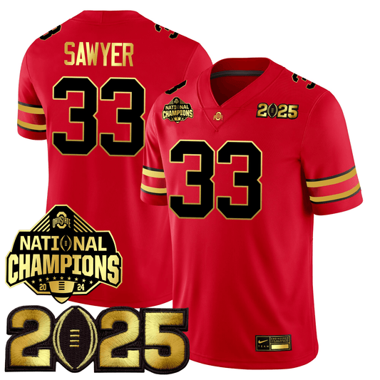 Ohio State Buckeyes Gold Edition Jersey - CFP Final + National Champions Patch