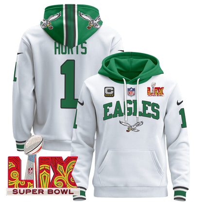 Philadelphia Eagles Super Bowl LIX Patch Pullover Hoodie - All Stitched