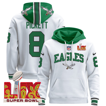 Philadelphia Eagles Super Bowl LIX Patch Pullover Hoodie - All Stitched