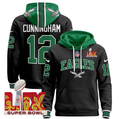 Philadelphia Eagles Super Bowl LIX Patch Pullover Hoodie - All Stitched