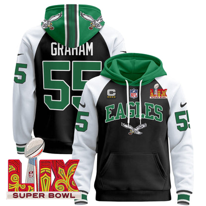Philadelphia Eagles Super Bowl LIX Patch Pullover Hoodie - All Stitched