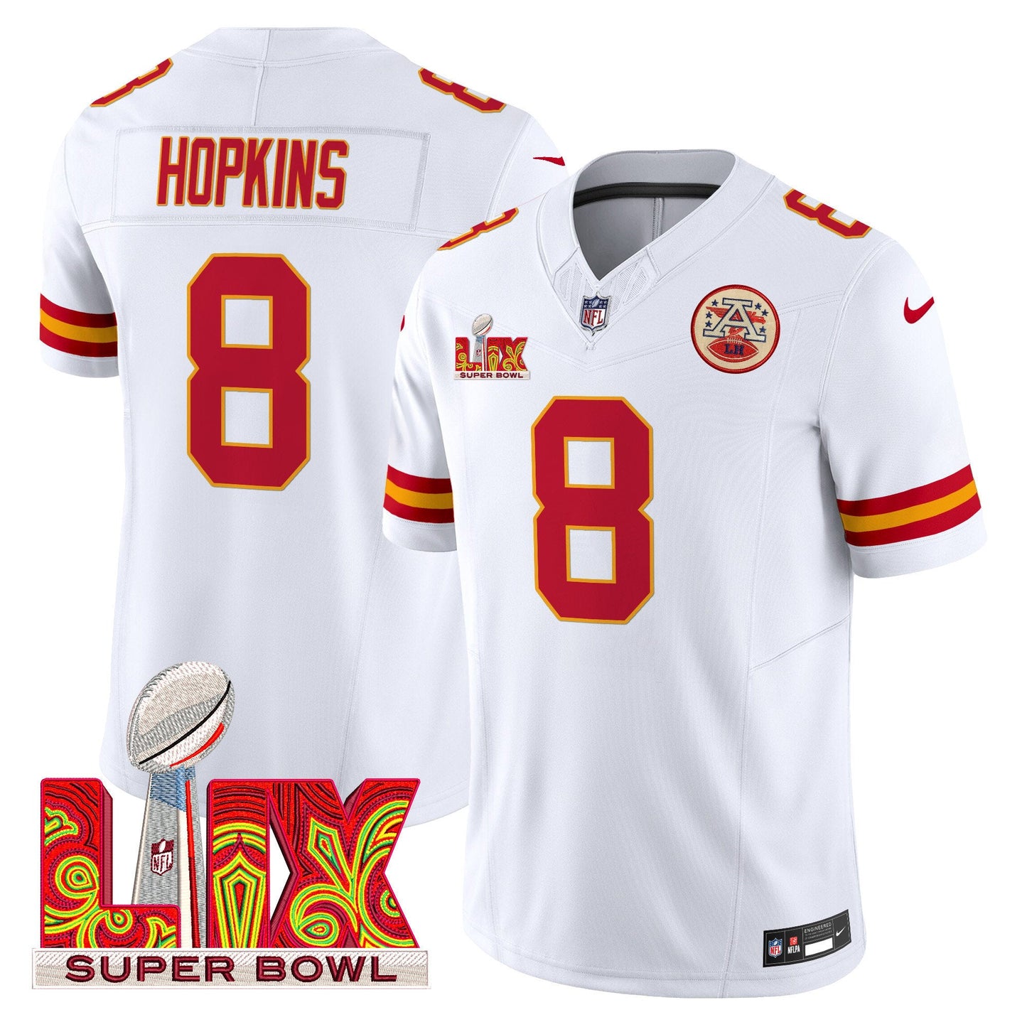 Chiefs Super Bowl LIX Patch Vapor Limited Jersey - All Stitched