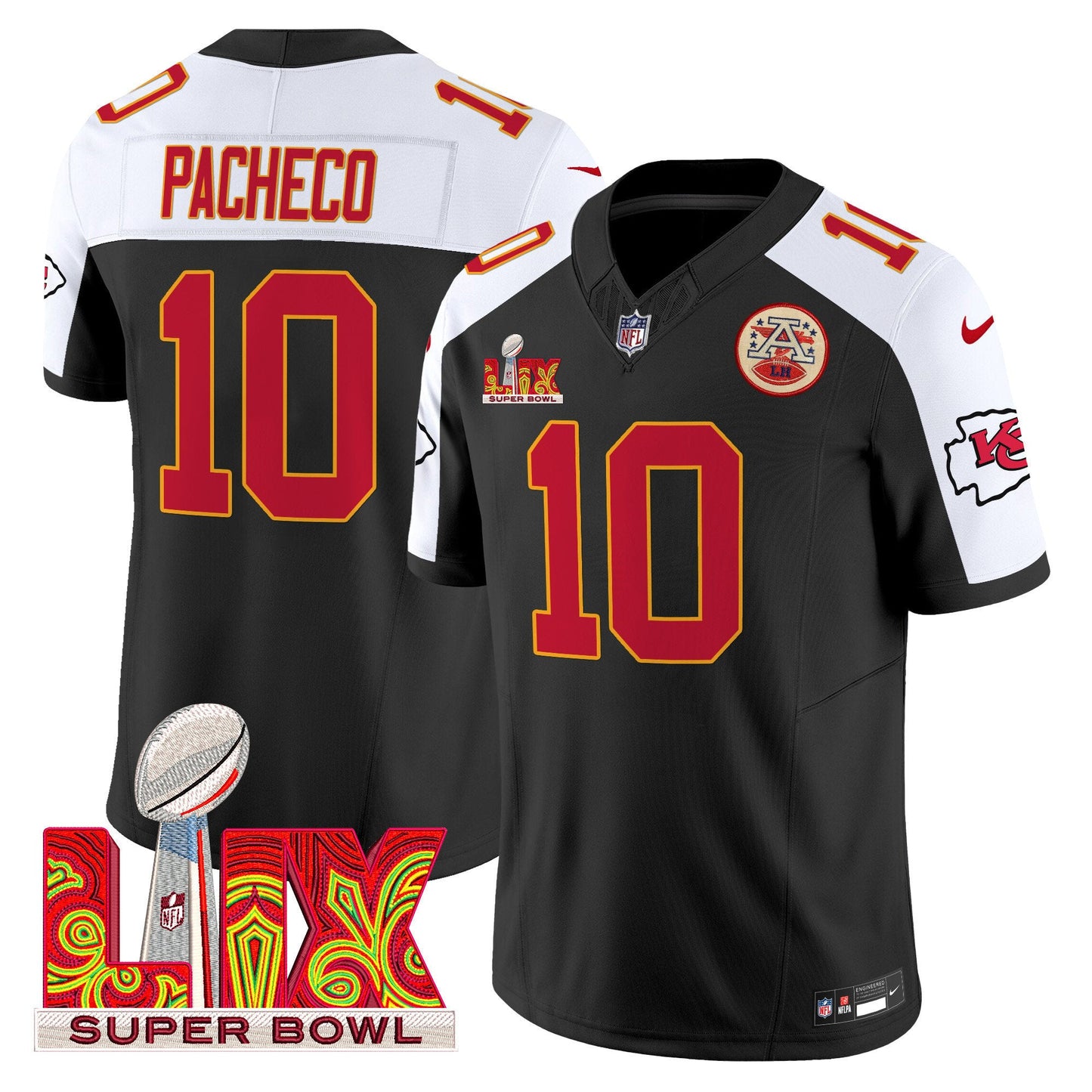 Chiefs Super Bowl LIX Patch Vapor Limited Jersey - All Stitched