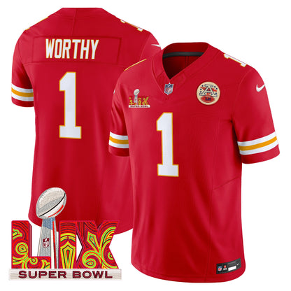 Chiefs Super Bowl LIX Patch Vapor Limited Jersey - All Stitched