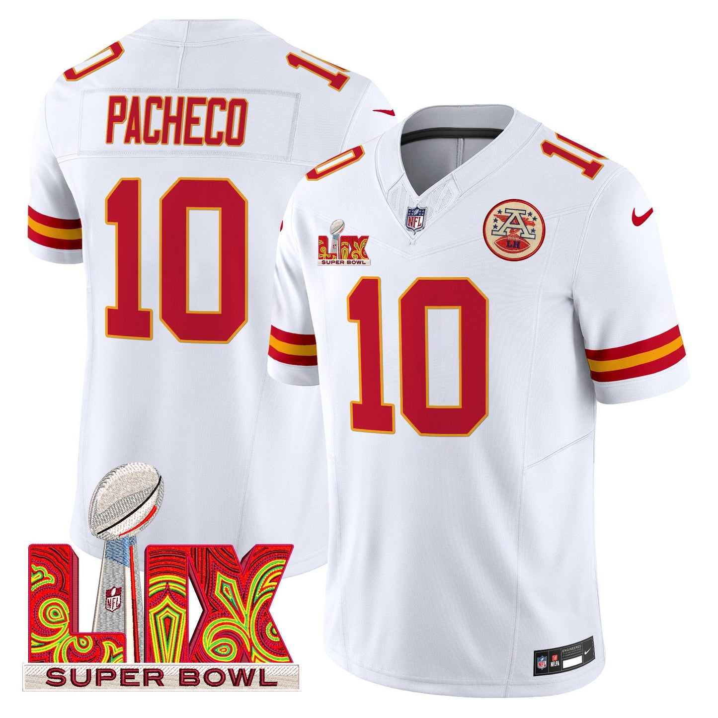 Chiefs Super Bowl LIX Patch Vapor Limited Jersey - All Stitched
