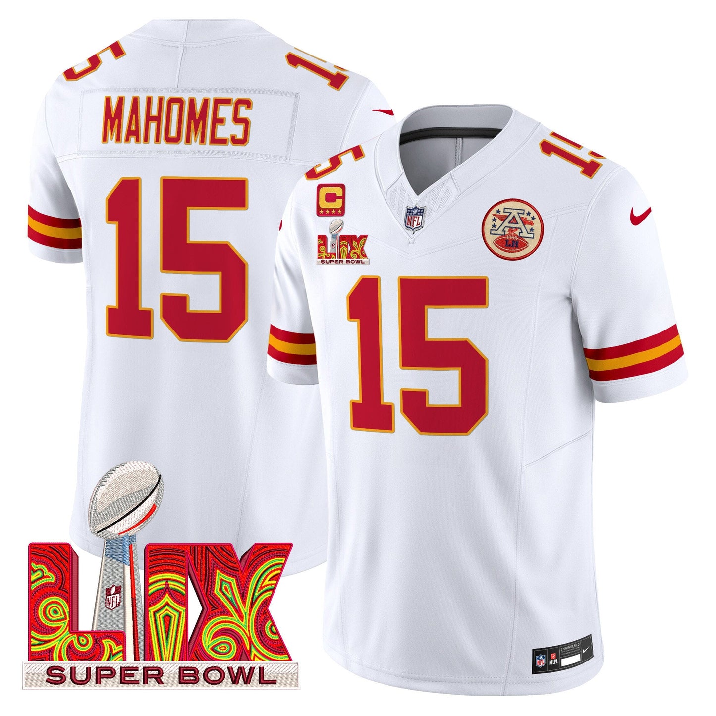 Chiefs Super Bowl LIX Patch Vapor Limited Jersey - All Stitched