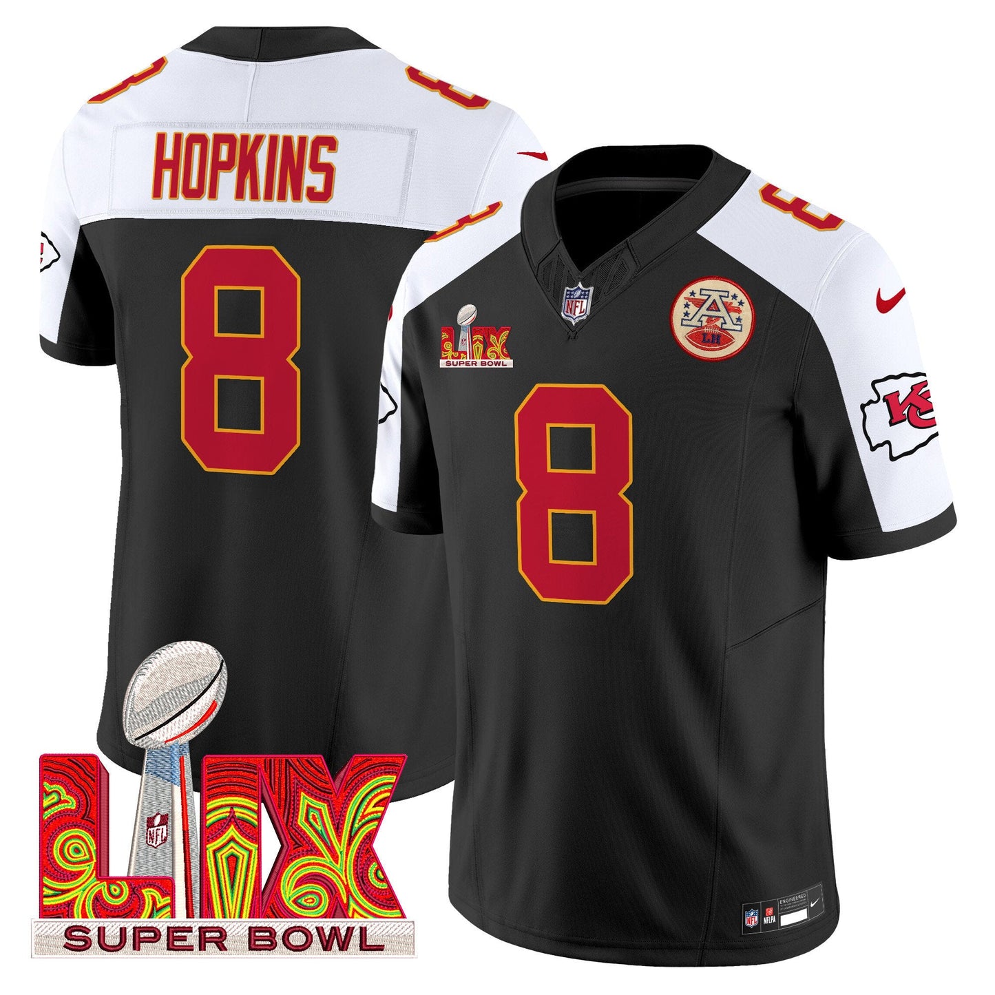 Chiefs Super Bowl LIX Patch Vapor Limited Jersey - All Stitched