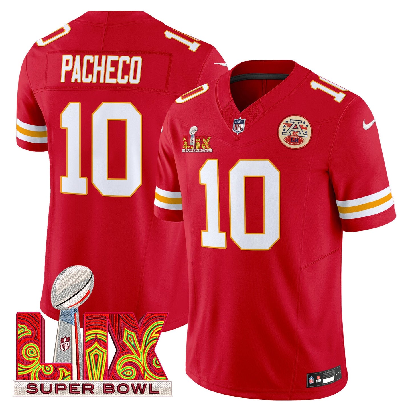 Chiefs Super Bowl LIX Patch Vapor Limited Jersey - All Stitched