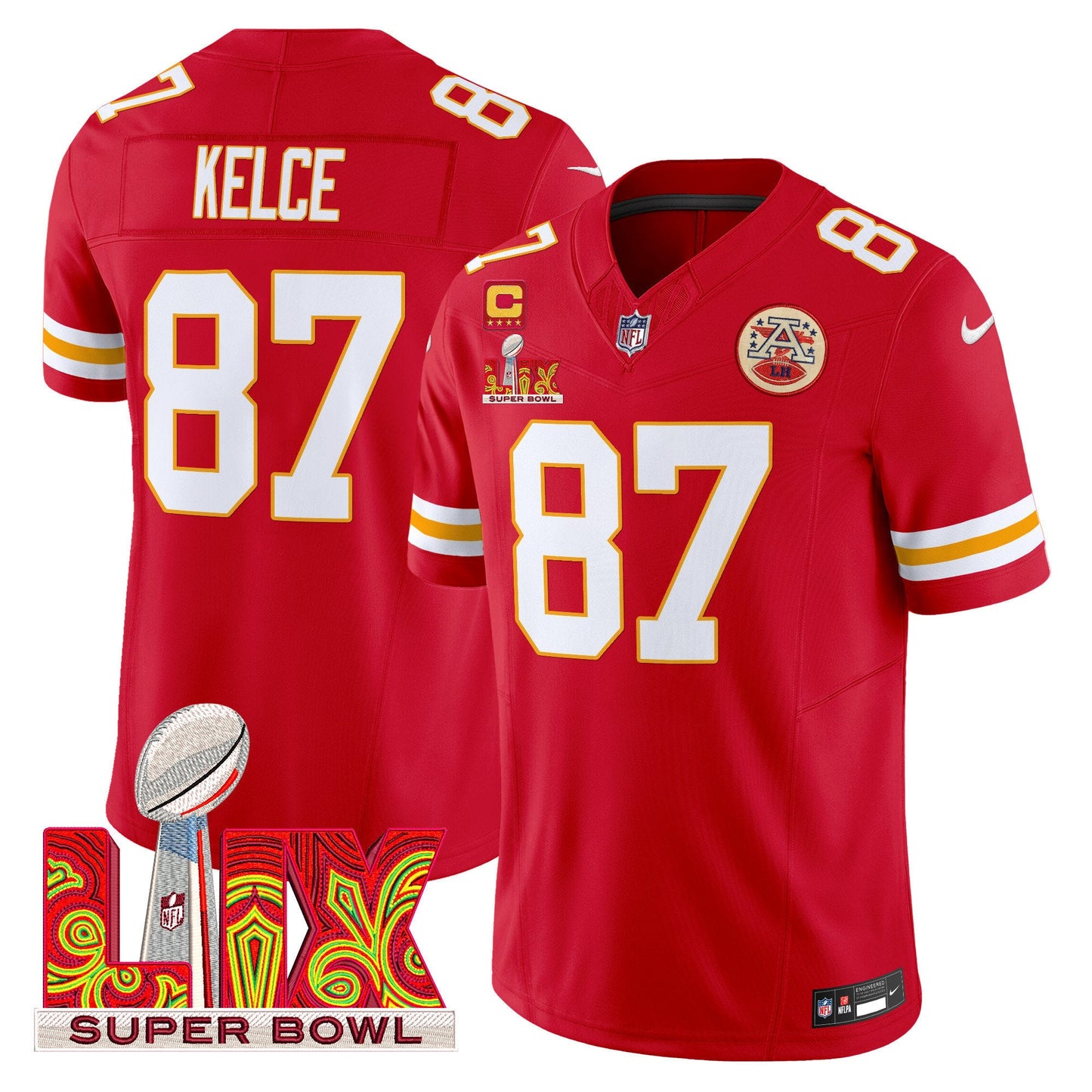 Chiefs Super Bowl LIX Patch Vapor Limited Jersey - All Stitched