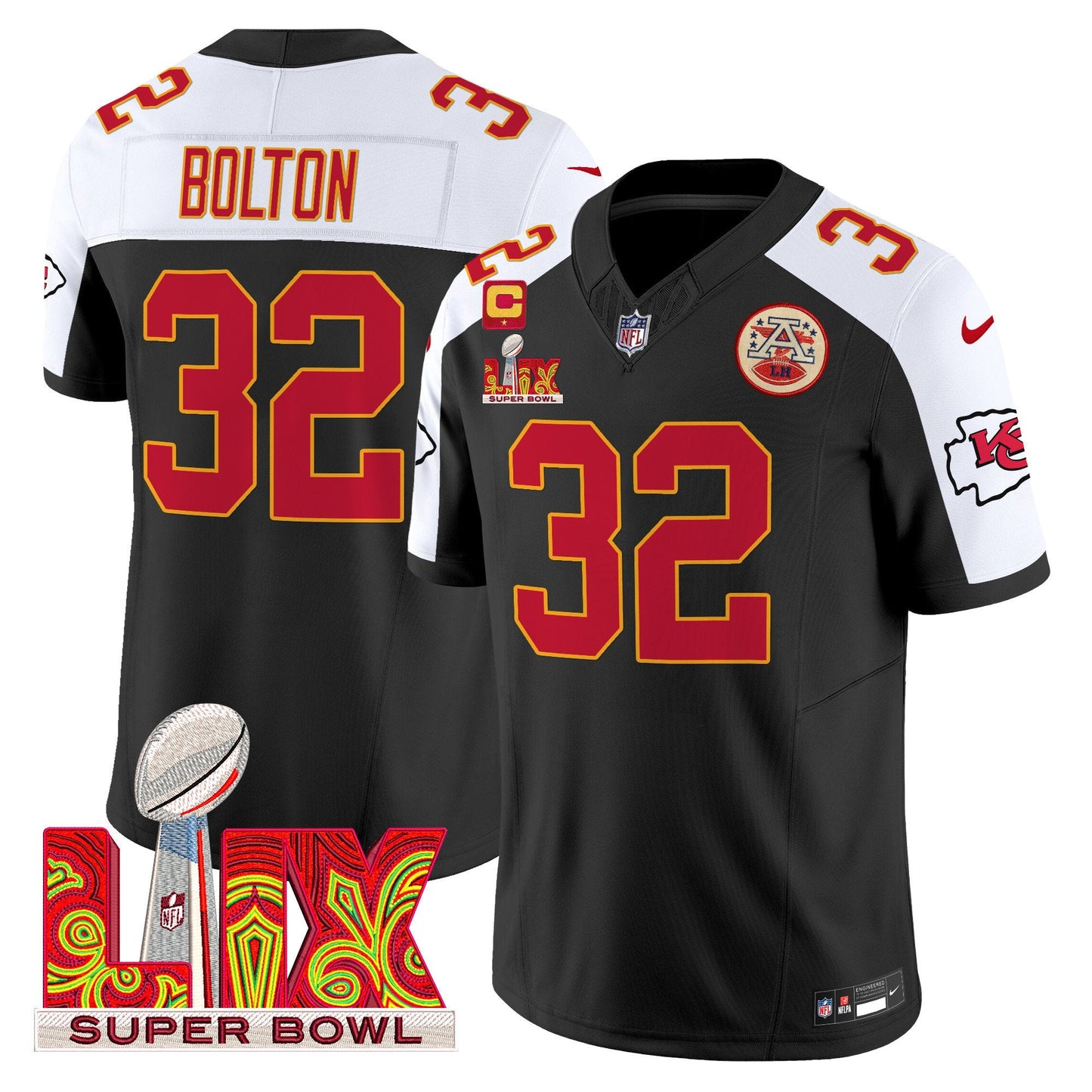 Chiefs Super Bowl LIX Patch Vapor Limited Jersey - All Stitched