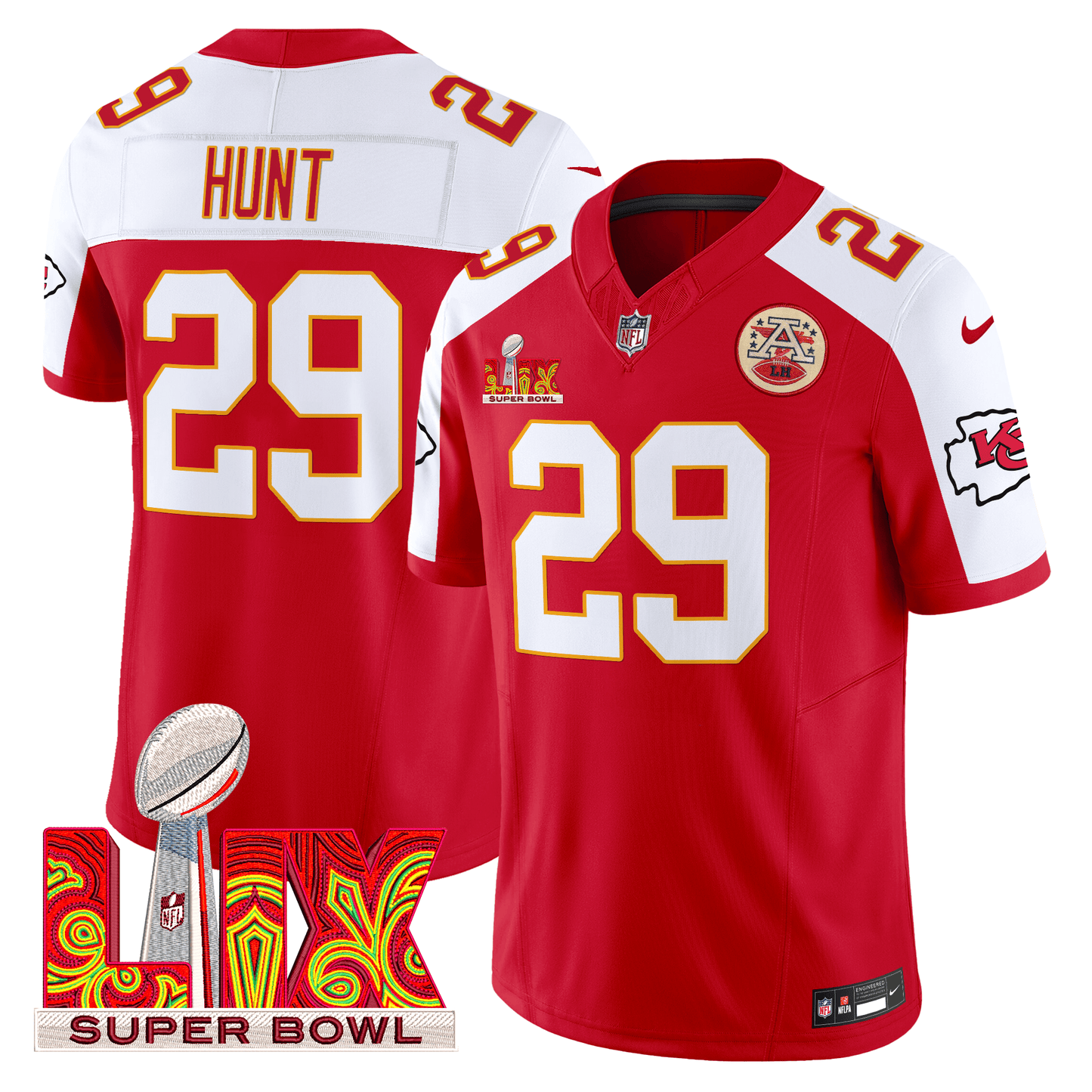 Chiefs Super Bowl LIX Patch Vapor Limited Jersey - All Stitched