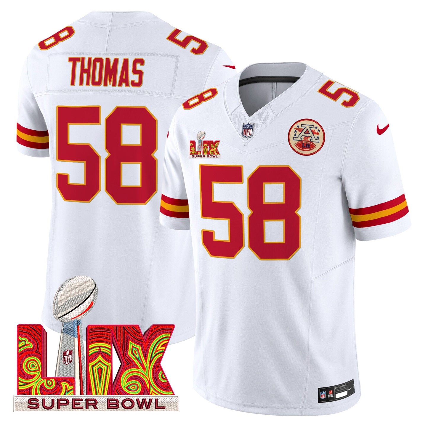 Chiefs Super Bowl LIX Patch Vapor Limited Jersey - All Stitched