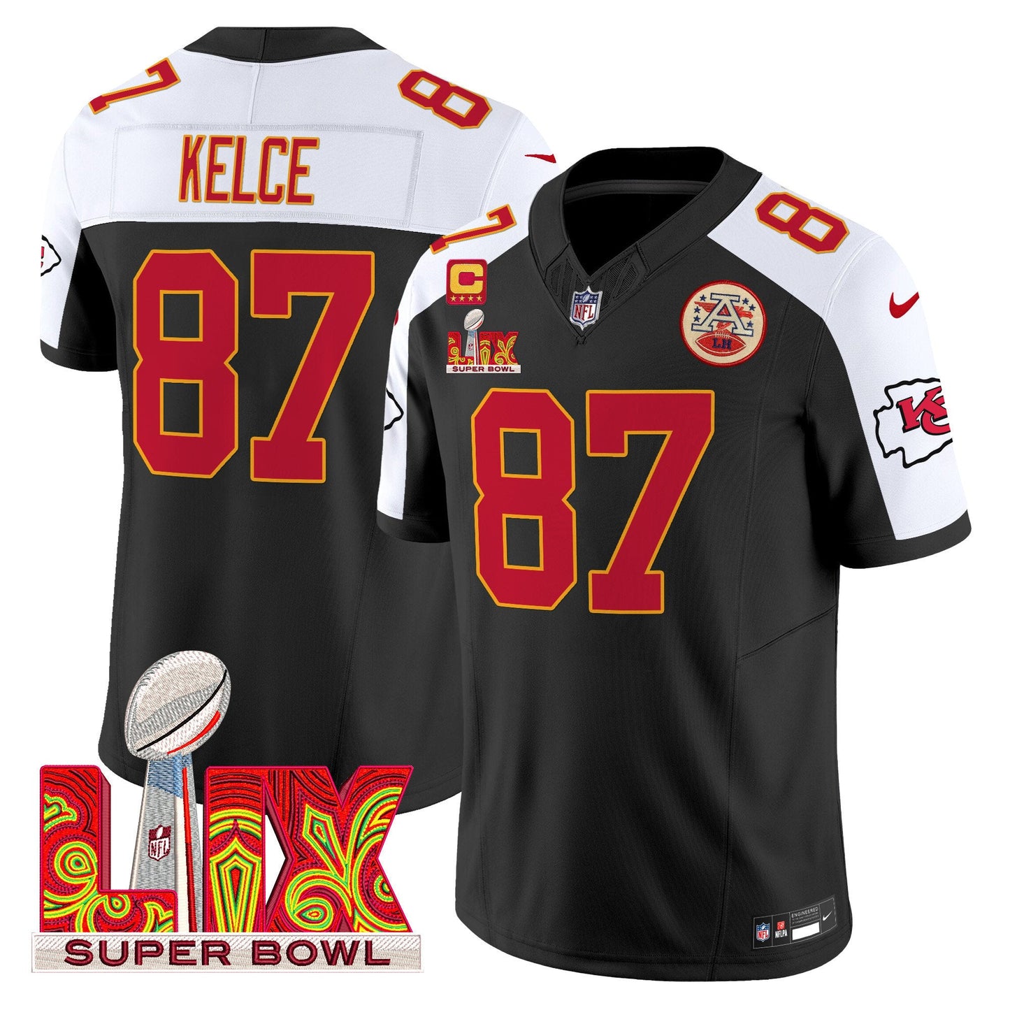 Chiefs Super Bowl LIX Patch Vapor Limited Jersey - All Stitched