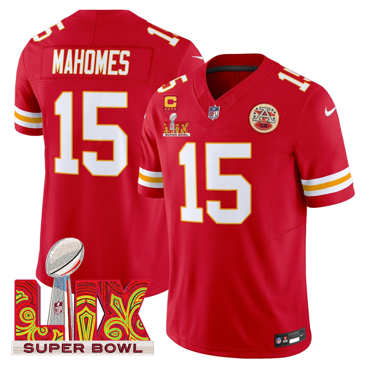 Chiefs Super Bowl LIX Patch Vapor Limited Jersey - All Stitched