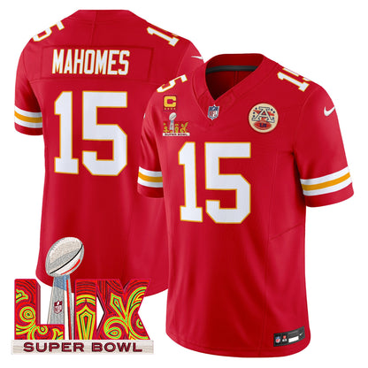 Chiefs Super Bowl LIX Patch Vapor Limited Jersey - All Stitched