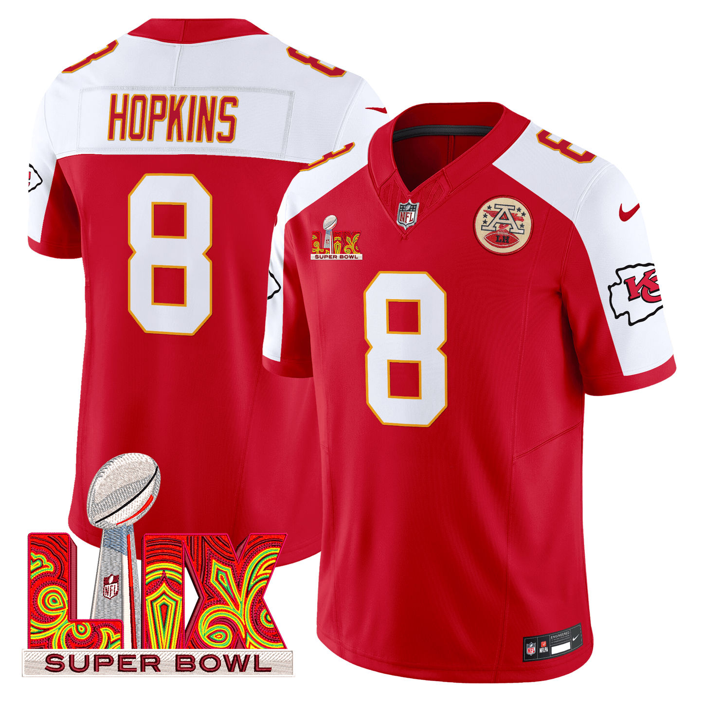 Chiefs Super Bowl LIX Patch Vapor Limited Jersey - All Stitched