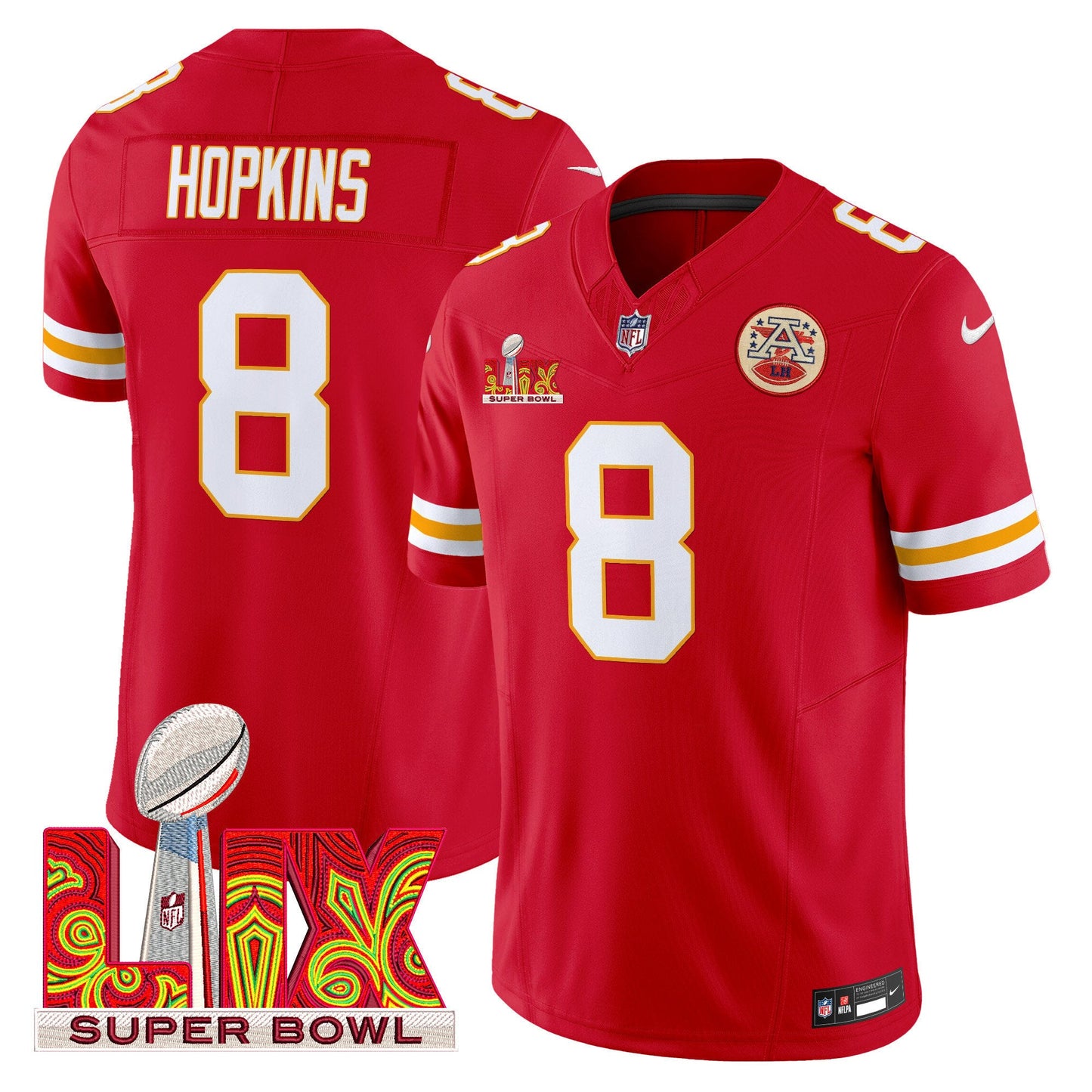 Chiefs Super Bowl LIX Patch Vapor Limited Jersey - All Stitched