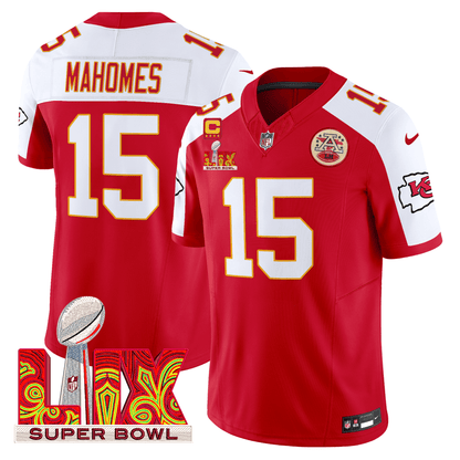 Chiefs Super Bowl LIX Patch Vapor Limited Jersey - All Stitched