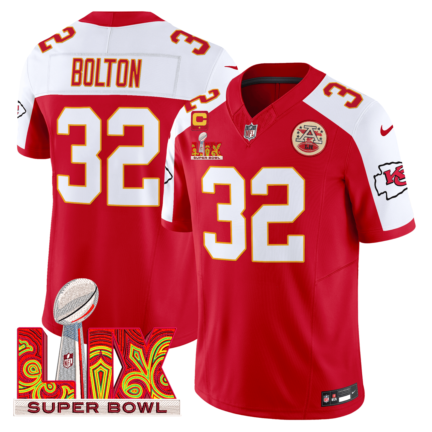 Chiefs Super Bowl LIX Patch Vapor Limited Jersey - All Stitched