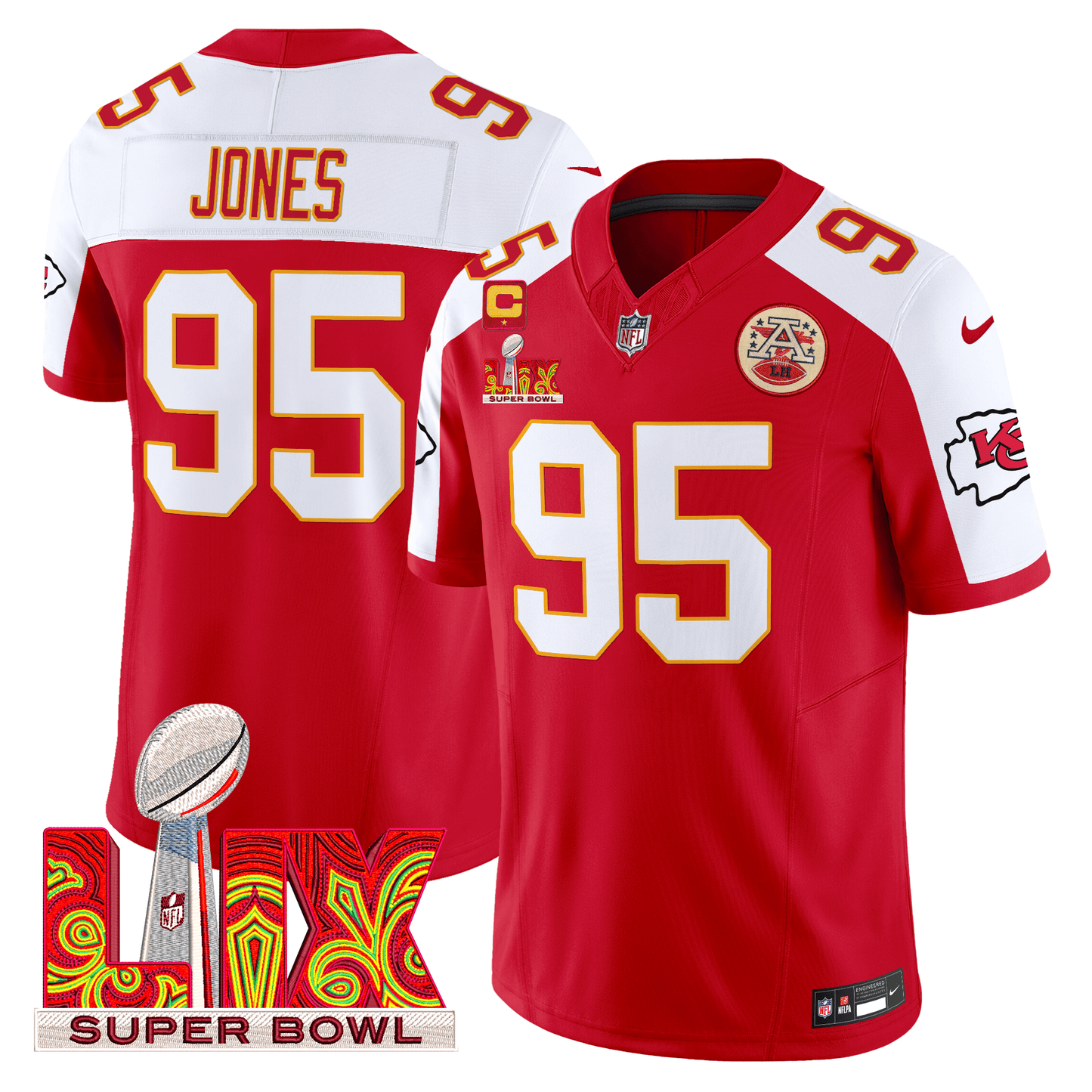 Chiefs Super Bowl LIX Patch Vapor Limited Jersey - All Stitched