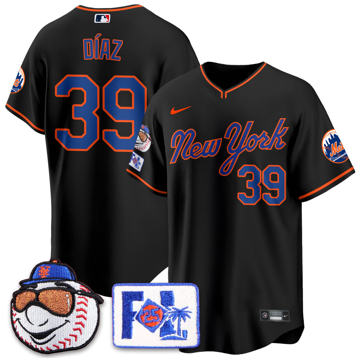 NYM Blue Road 2025 Spring Training Jersey - All Stitched