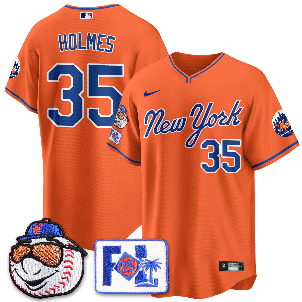NYM Blue Road 2025 Spring Training Jersey - All Stitched