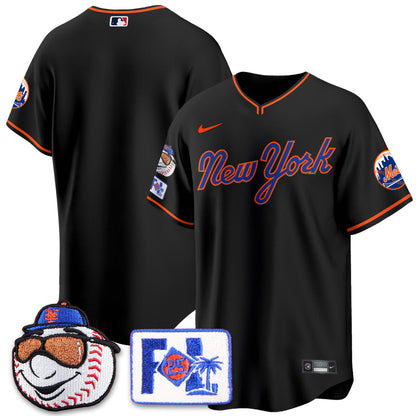 NYM Blue Road 2025 Spring Training Jersey - All Stitched