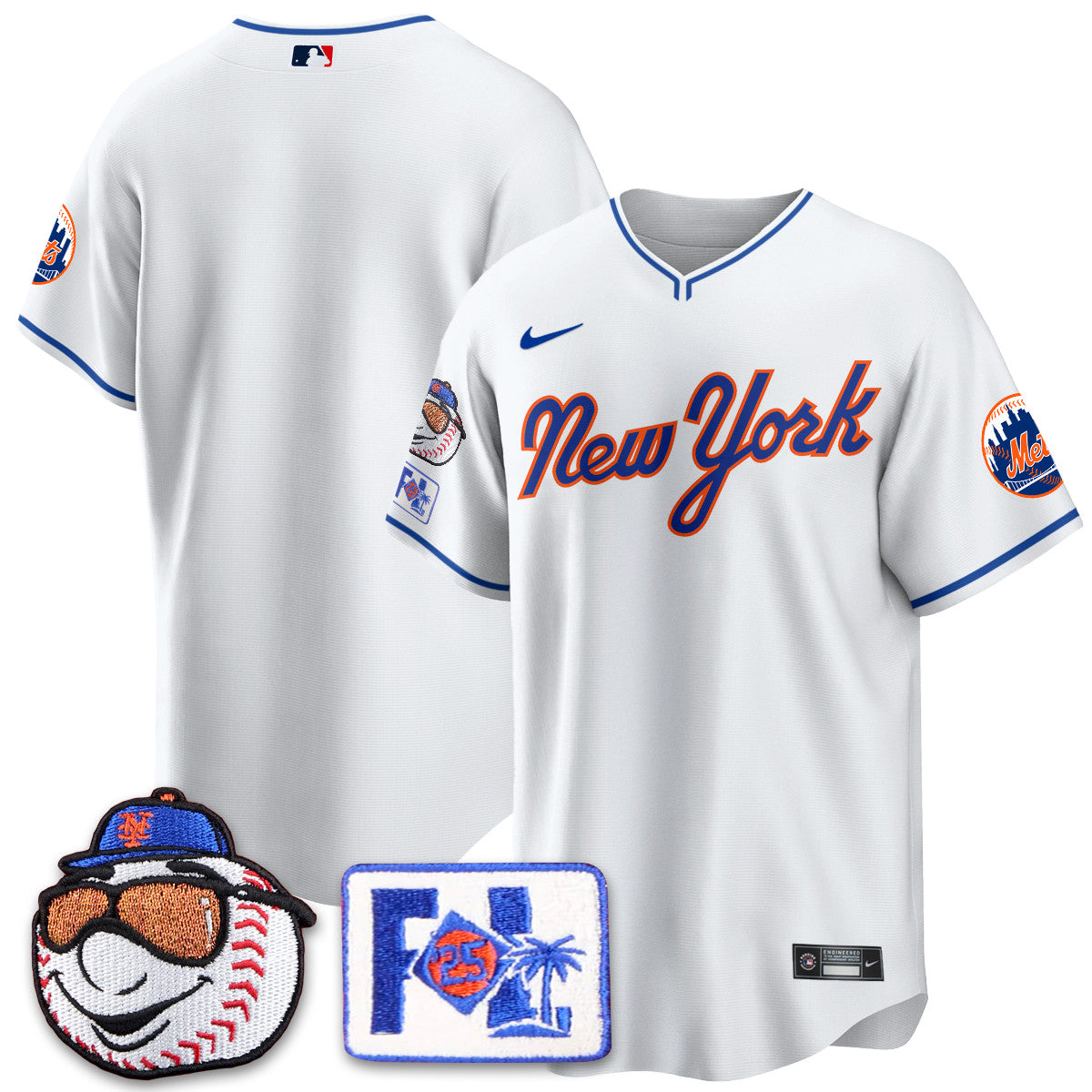 NYM Blue Road 2025 Spring Training Jersey - All Stitched