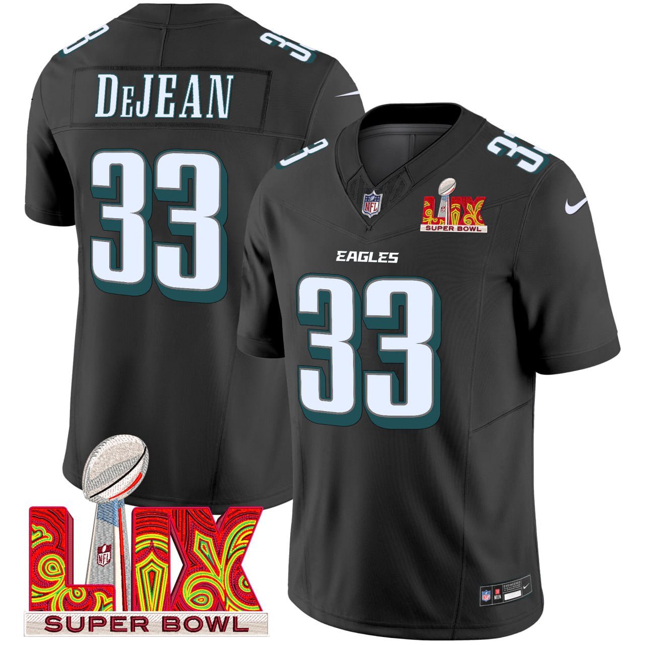 Cooper DeJean Philadelphia Eagles Super Bowl LIX Jersey - All Stitched