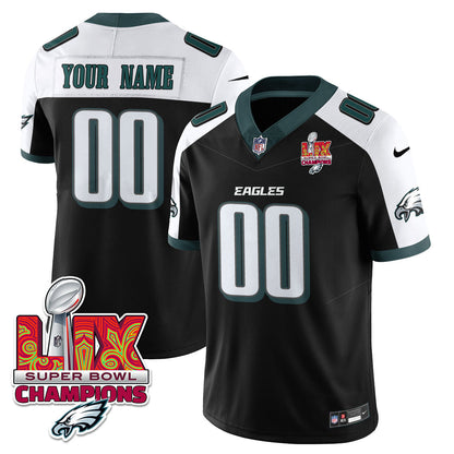 Custom Name/Gender PHI Super Bowl LIX Champions Vapor Limited Jersey - All Stitched