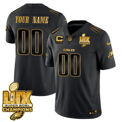 Custom Name/Gender PHI Super Bowl LIX Champions Vapor Limited Jersey - All Stitched