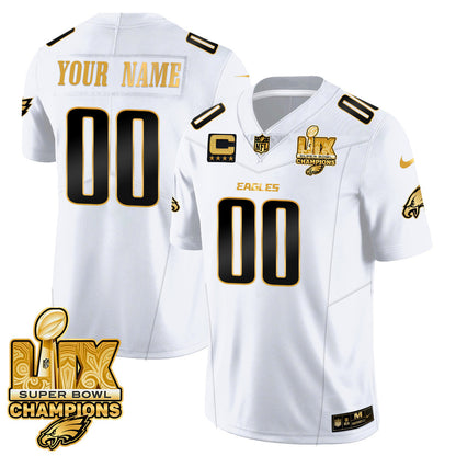 Custom Name/Gender PHI Super Bowl LIX Champions Vapor Limited Jersey - All Stitched