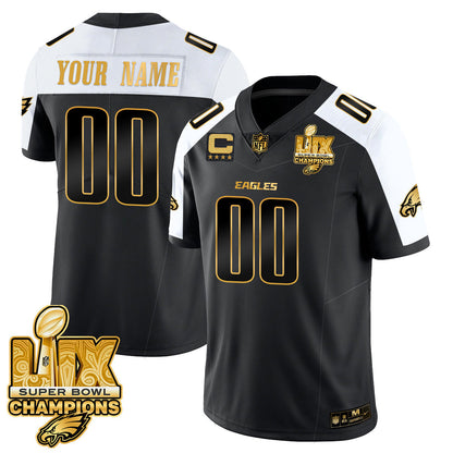 Custom Name/Gender PHI Super Bowl LIX Champions Vapor Limited Jersey - All Stitched