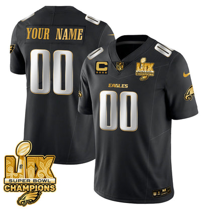 Custom Name/Gender PHI Super Bowl LIX Champions Vapor Limited Jersey - All Stitched