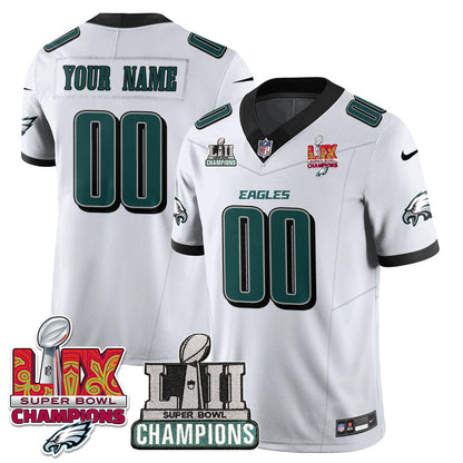Custom Name/Gender PHI LII-LIX Super Bowl Champions Vapor Limited Jersey - All Stitched