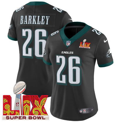 Women's Philadelphia Eagles Super Bowl LIX Patch Vapor Limited Jersey - All Stitched