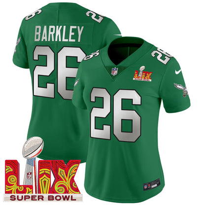 Women's Philadelphia Eagles Super Bowl LIX Patch Vapor Limited Jersey - All Stitched