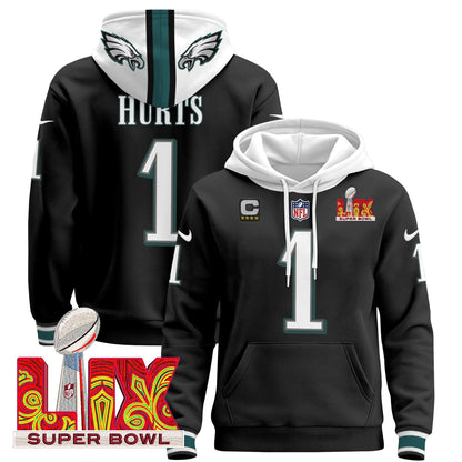 PHI Super Bowl LIX Patch Pullover Hoodie - All Stitched