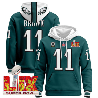 PHI Super Bowl LIX Patch Pullover Hoodie - All Stitched