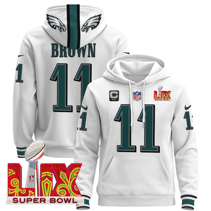 PHI Super Bowl LIX Patch Pullover Hoodie - All Stitched