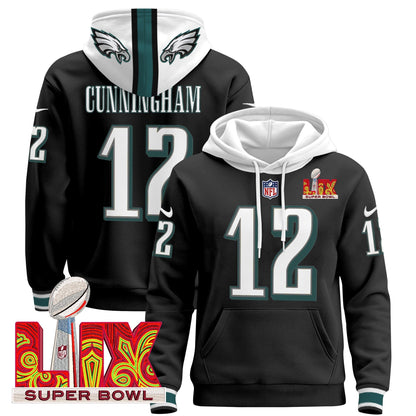 PHI Super Bowl LIX Patch Pullover Hoodie - All Stitched