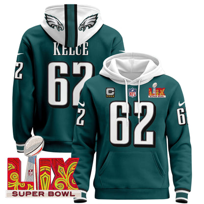 PHI Super Bowl LIX Patch Pullover Hoodie - All Stitched
