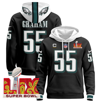 PHI Super Bowl LIX Patch Pullover Hoodie - All Stitched