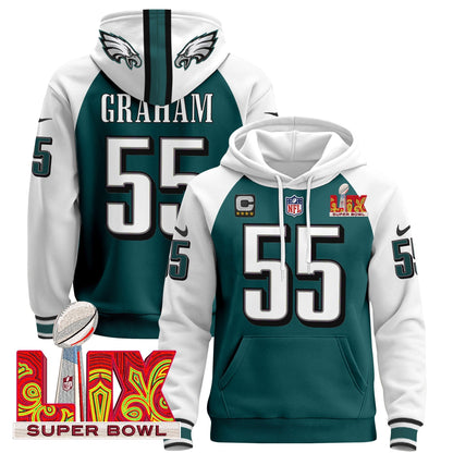 PHI Super Bowl LIX Patch Pullover Hoodie - All Stitched